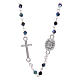Rosary necklace in semi-crystal with 1x1 mm grains, iridescent black s2