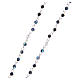 Rosary necklace in semi-crystal with 1x1 mm grains, iridescent black s3