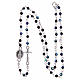 Rosary necklace in semi-crystal with 1x1 mm grains, iridescent black s4