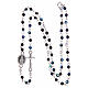 Rosary necklace faceted crystal beads 1 mm iridescent black s4
