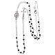 Rosary necklace faceted crystal beads 3 mm black s3