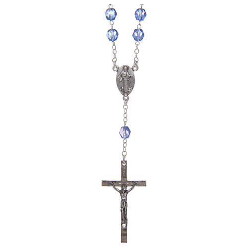 Rosary in semi-crystal with 4x3 mm grains Medjugorje 1