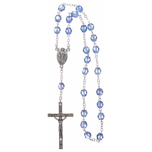 Rosary in semi-crystal with 4x3 mm grains Medjugorje 4