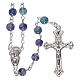Rosary marbled glass amethyst color s1