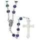 Rosary marbled glass amethyst color s2