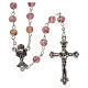 Glass rosary with pink marbled effect s1