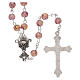 Glass rosary with pink marbled effect s2