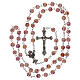 Glass rosary with pink marbled effect s4