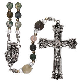 Glass rosary with variegated beads, 39 cm