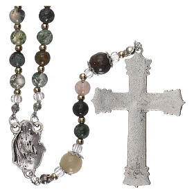 Glass rosary with variegated beads, 39 cm