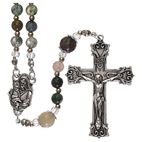 Glass rosary with variegated beads, 39 cm 1