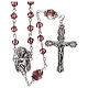 Crystal rosary with brown decorated beads and Virgin with Child medal s1