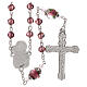Crystal rosary with brown decorated beads and Virgin with Child medal s2