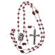 Crystal rosary with brown decorated beads and Virgin with Child medal s4