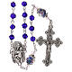 Crystal rosary with bleu decorated beads and Virgin with Child medal s1