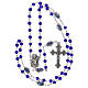 Crystal rosary with bleu decorated beads and Virgin with Child medal s4