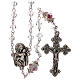 Transparent crystal rosary 3 mm, Virgin with Child medal and decorated Pater s1