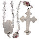Transparent crystal rosary 3 mm, Virgin with Child medal and decorated Pater s2