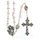 Pink crystal rosary 3 mm, Virgin with Child medal and decorated Pater s1