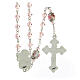 Pink crystal rosary 3 mm, Virgin with Child medal and decorated Pater s2