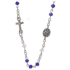 Rosary choker Divine Mercy real crystal 3 mm