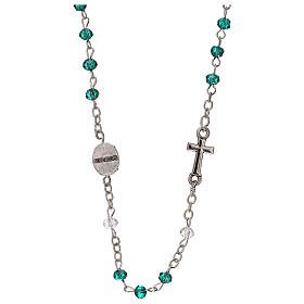 Rosary choker necklace, Our Lady of Guadalupe, real crystal 3 mm