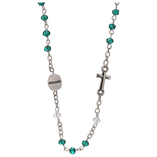 Rosary choker necklace, Our Lady of Guadalupe, real crystal 3 mm 2