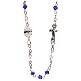 Rosenkranz Halskette mit Kristallperlen Unsere Liebe Frau von Lourdes, 3 mm