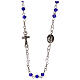 Rosary choker necklace, Our Lady of Lourdes, real crystal 3 mm s1