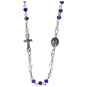 Różaniec Matka Boska Lourdes, prawdziwy kryształ, 3 mm