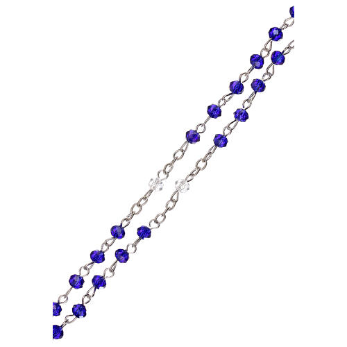 Różaniec Matka Boska Lourdes, prawdziwy kryształ, 3 mm 3