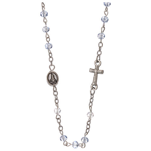 Rosary choker necklace, Our Lady of Fatima, real crystal 3 mm 2