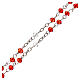 Rosenkranz Halskette mit roten Kristallperlen Heilige Familie, 3 mm s3