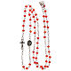 Rosenkranz Halskette mit roten Kristallperlen Heilige Familie, 3 mm s4