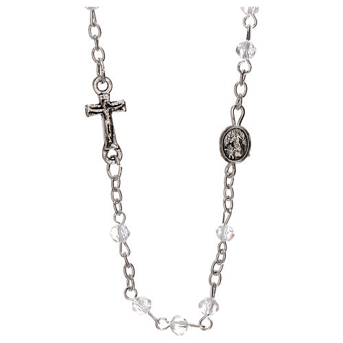 Rosary choker Holy Communion real crystal 3 mm 1