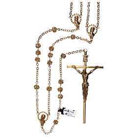 Golden wedding rosary with crystal grains 5 mm