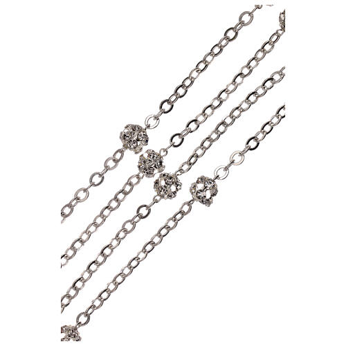 Silver wedding rosary with crystal beads 5 mm 3