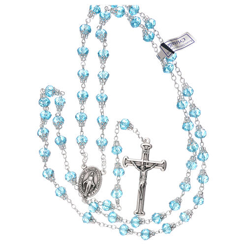 Rosary with glossy light blue beads 7 mm 4