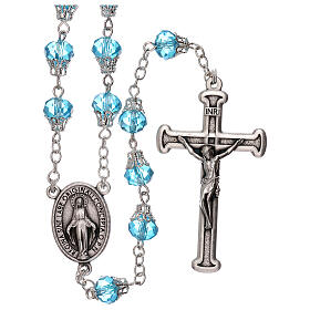 Crystal rosary light blue bright beads 5 mm