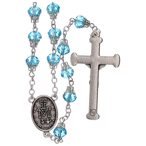 Crystal rosary light blue bright beads 5 mm 2