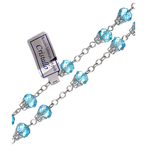 Crystal rosary light blue bright beads 5 mm 3