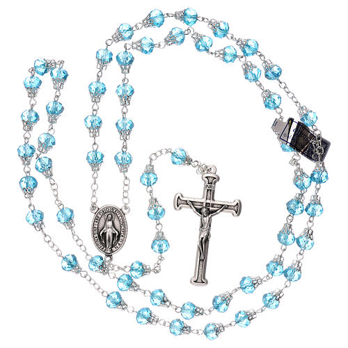 Crystal rosary light blue bright beads 5 mm 5