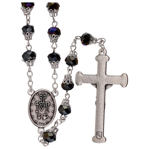 Rosary with glossy purple beads 5 mm 2