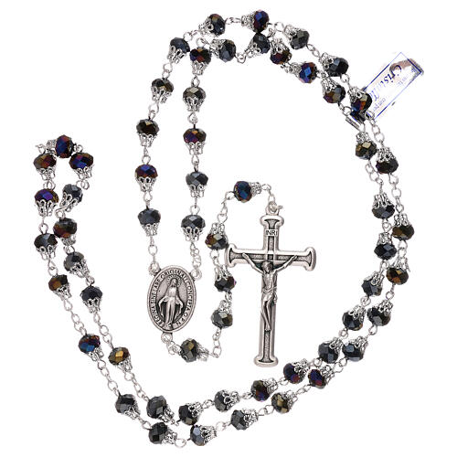 Rosary with glossy purple beads 5 mm 4