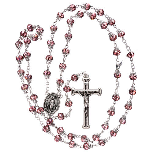 Crystal rosary lilac bright beads 5 mm 4