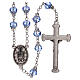 Rosary with 5 mm shiny blue crystal beads s2