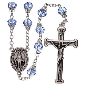 Crystal rosary blue bright beads 5 mm