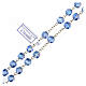 Rosary with light blue crystal beads 5 mm Merciful Mary medal s3