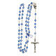 Rosary with light blue crystal beads 5 mm Merciful Mary medal s4