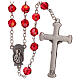 Red crystal rosary with 5 mm beads and Virgin with Child s2